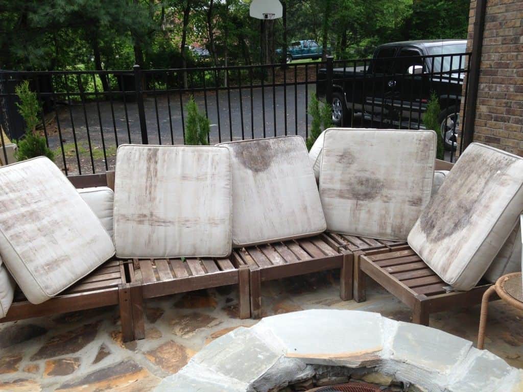 how to remove mold from  outdoor cushions