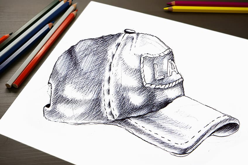 how to draw a baseball cap