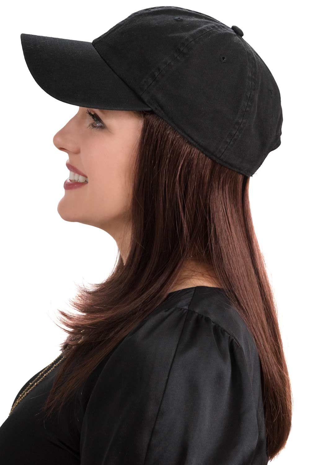 how to wear a baseball cap with long hair