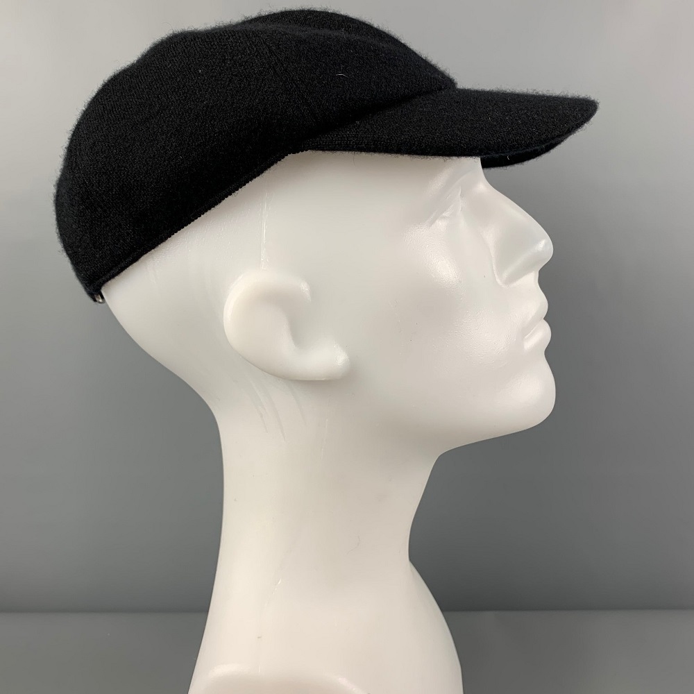 black cashmere baseball cap