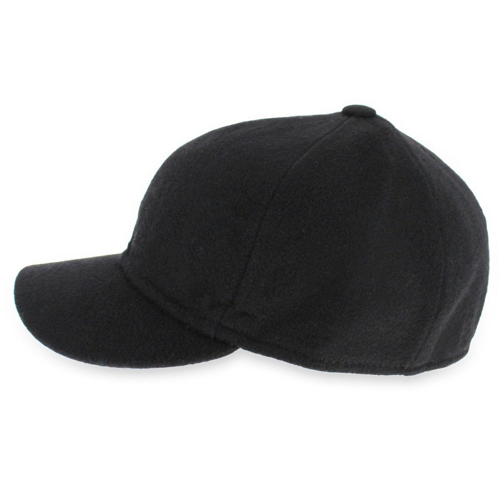 black cashmere baseball cap